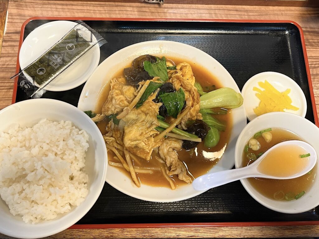 宝龍:キクラゲ玉子炒め定食