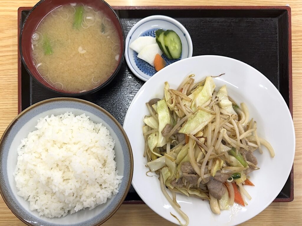 味のふたば:野菜炒め定食1