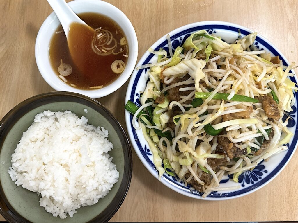 やまだ:レバニラ炒め定食1