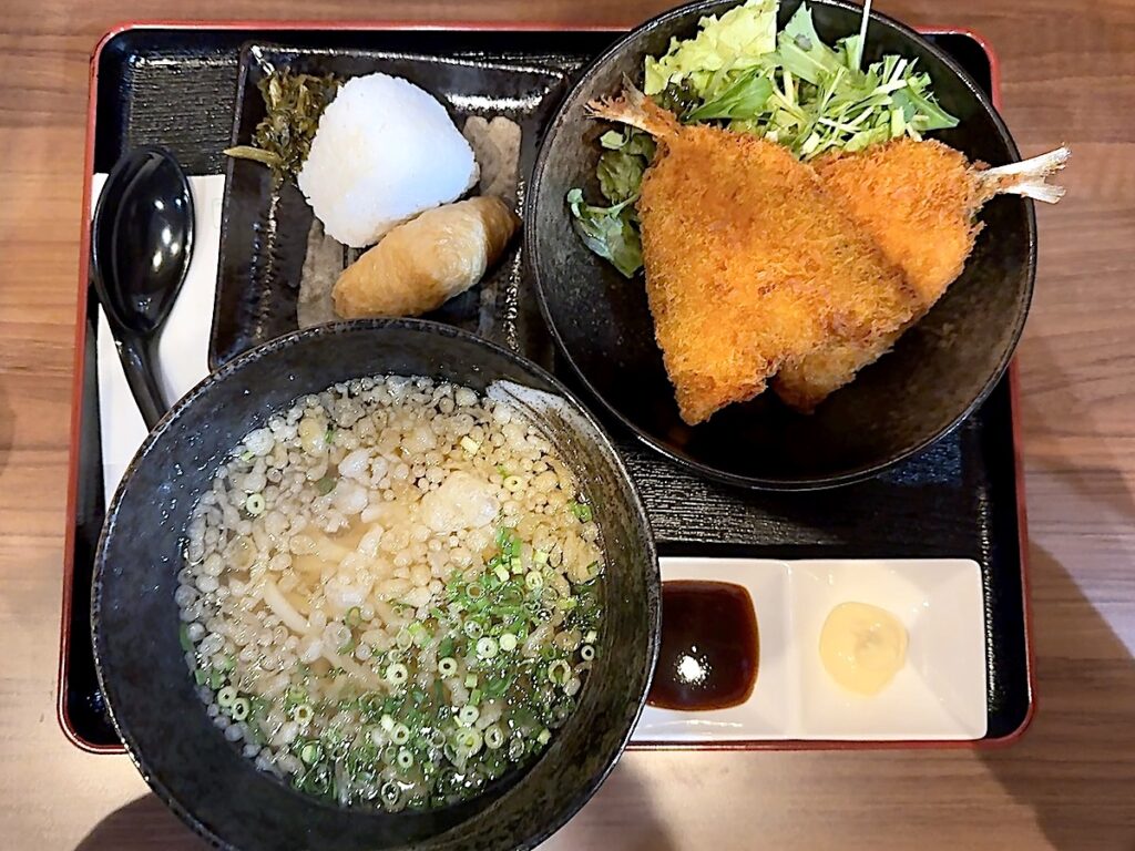 39うどん:アジフライ定食