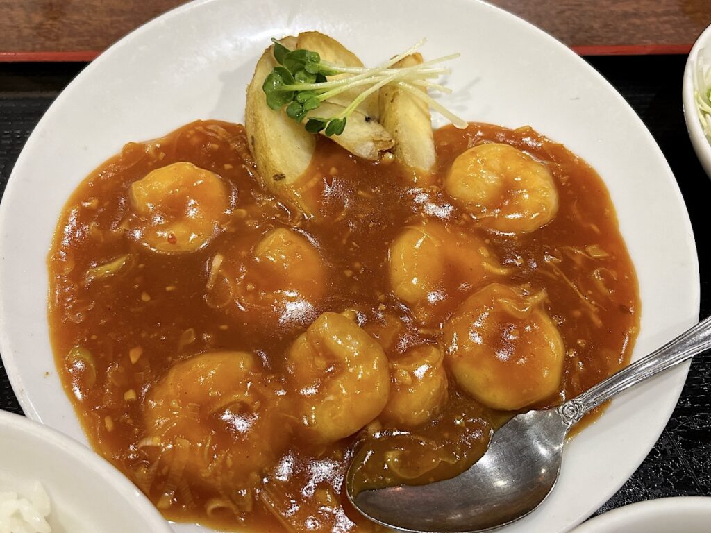 達磨：エビチリ定食2